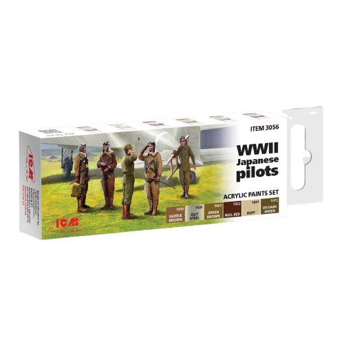 Zdjęcie główne produktu Acrylic paints set for WWII Japanese pilots (12ml x 6) ICM 3056