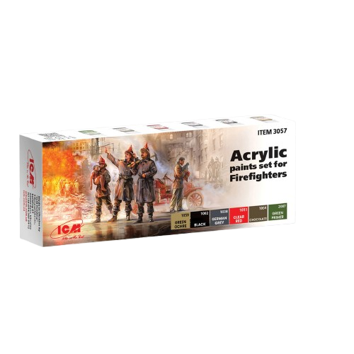 Acrylic paints set for Firefighters (6x12ml) ICM 3057