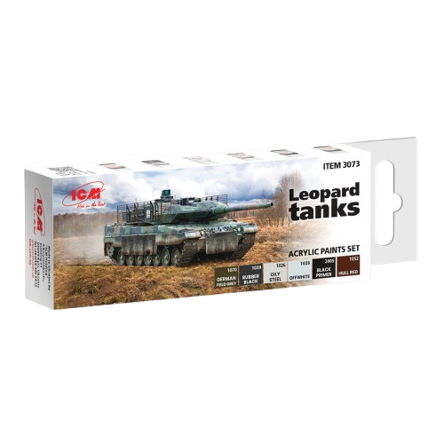Zdjęcie główne produktu Acrylic paints set for AFU Leopard tanks ICM 3073