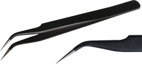 Fine Art 515 bent tweezers with sharp tip