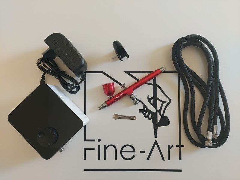 Zdjęcie dodatkowe produktu Aerograf dwufunkcyjny z kompresorem Fine Art 2100S