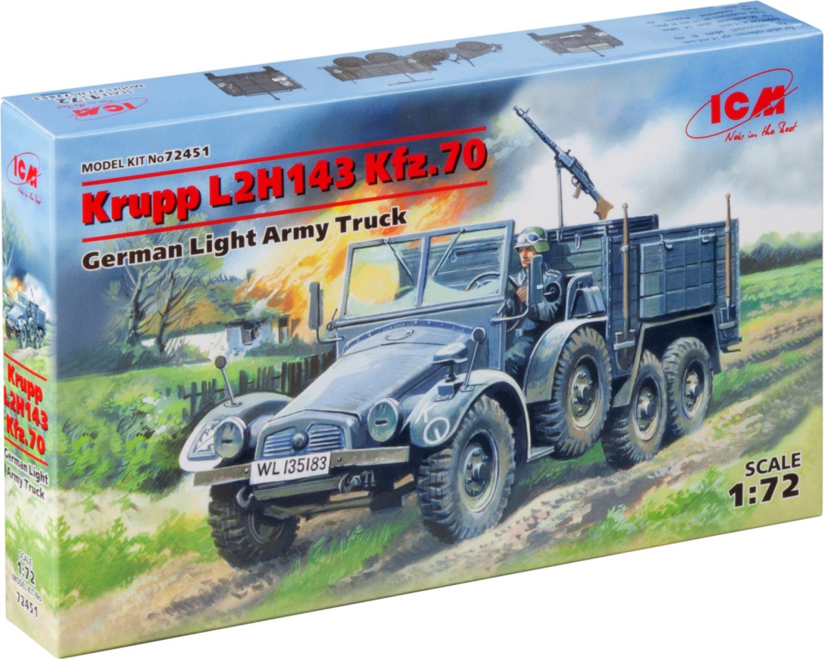 Zdjęcie dodatkowe produktu Krupp L2H143 Kfz.70 1:72 ICM 72451