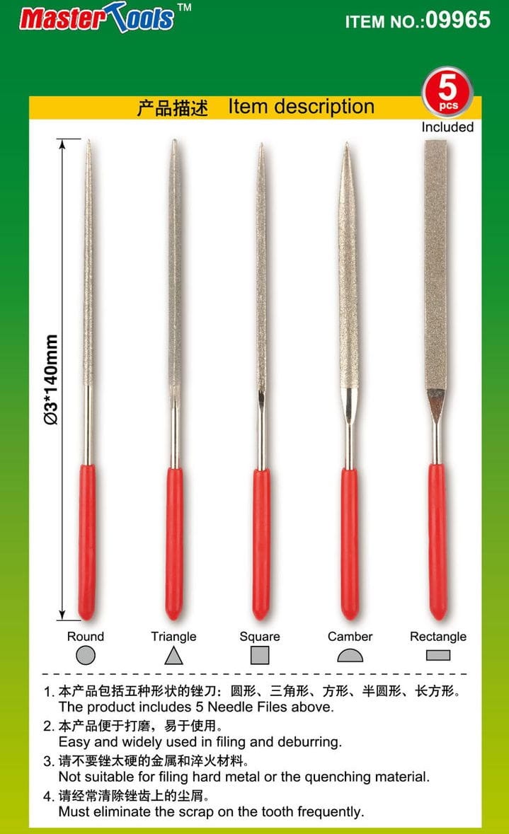 Zdjęcie główne produktu Zestaw pilników diamentowych (5szt.) Trumpeter 09965
