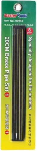 Set of brass rods diameter 0.3-0.6mm, length 20cm (8pcs) Trumpeter 09942