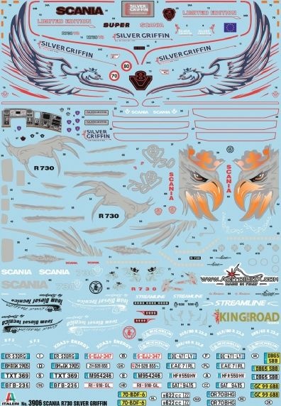Zdjęcie dodatkowe produktu Scania R730 V8 Streamline Silver Griffin 1:24 Italeri 3906