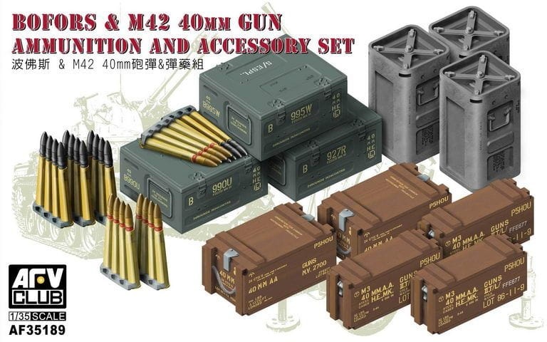 Zdjęcie główne produktu BOFORS and M42 40mm Gun Ammuntion and Accessory Set 1:35 AFV Club 35189