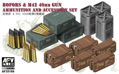 BOFORS and M42 40mm Gun Ammuntion and Accessory Set 1:35 AFV Club 35189