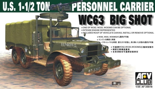 WC63 1 1/2t 6x6 Personnel Carrier 1:35 AFV Club 35S18