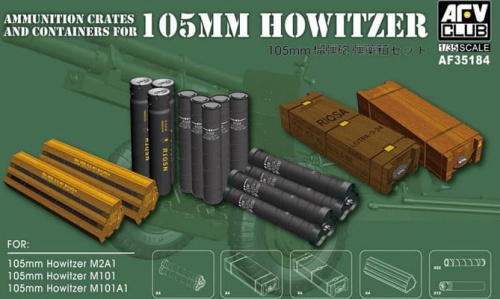 Ammunition crates and containers for 105mm Howitzer 1:35 AFV Club 35184