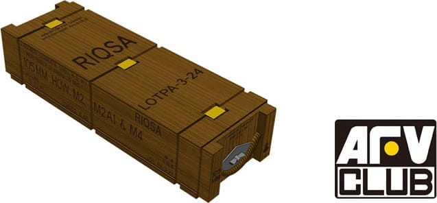Zdjęcie dodatkowe produktu Ammunition crates and containers for 105mm Howitzer 1:35 AFV Club 35184