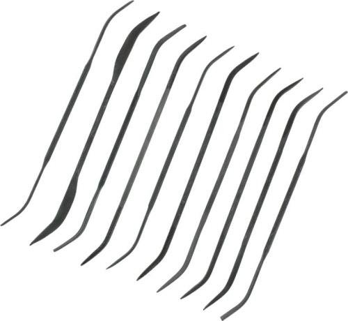 Set of 10 medium double-sided fluted files Modelcraft Shesto PFL6003