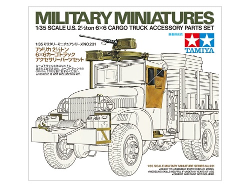 US 2 1/2-Ton 6x6 Cargo Truck Accessory Parts Set 1:35 Tamiya 35231