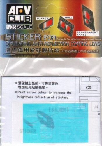 Sticker simulating lens with anti-reflective coating Merkava Mk.IV 1:35 AFV Club AC35014