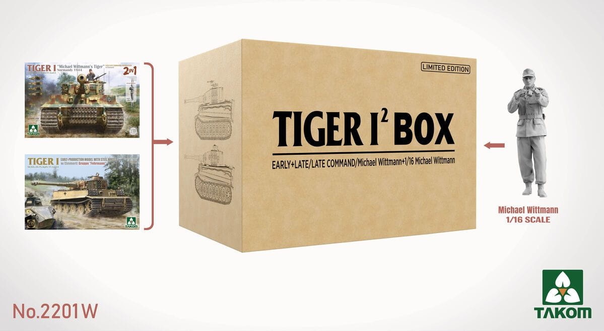 Zdjęcie główne produktu Tiger I Box Limited Edition (Early, Late, 1/16 Michael Wittmann) 1:35 Takom 2201W