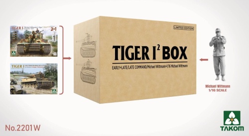 Tiger I Box Limited Edition (Early, Late, 1/16 Michael Wittmann) 1:35 Takom 2201W