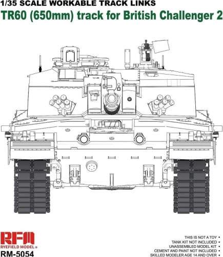 TR60 track (650 mm) for British Challenger 2 1:35 Rye Field Model 5054