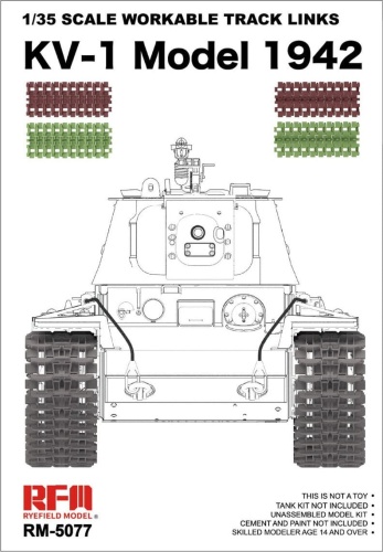 Workable Track Links KV-1 Model 1942 1:35 Rye Field Model 5077