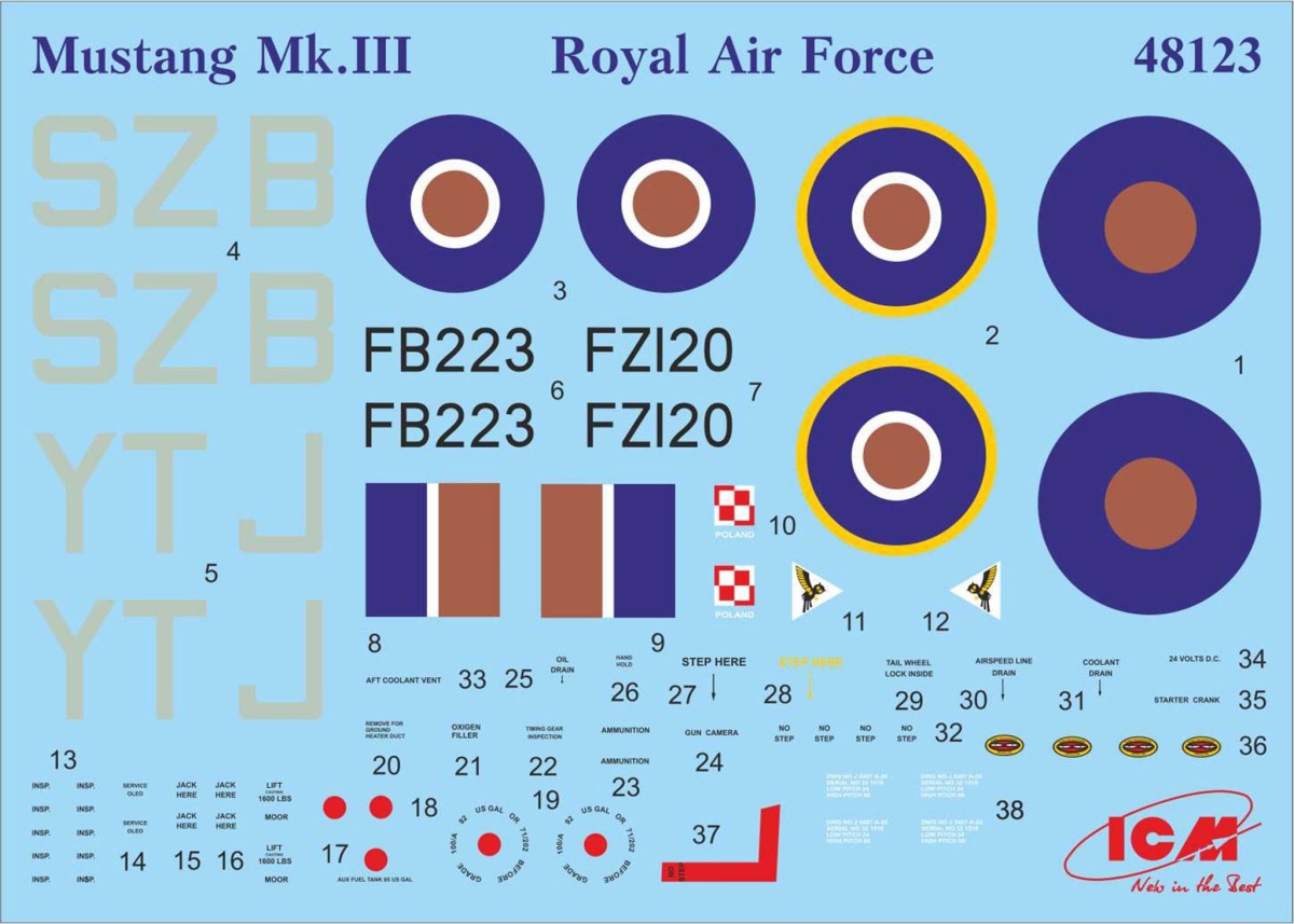 Zdjęcie dodatkowe produktu Mustang Mk.III 1:48 ICM 48123