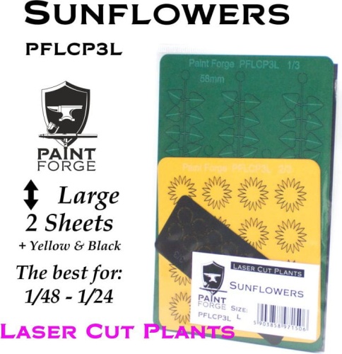 Sunflowers - Laser Cut Plants Size L (2 Sheets) Paint Forge PFLCP3L