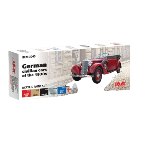 Acrylic paint set for German cars of the 1930s ICM 3065