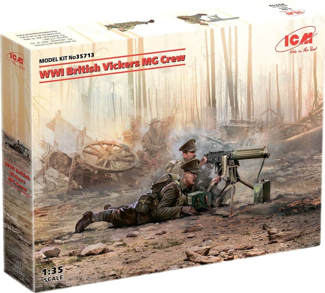 Zdjęcie dodatkowe produktu Załoga brytyjskiego MG Vickers z I wojny światowej 1:35 ICM 35713