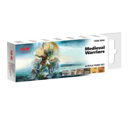 Acrylic paint set for medieval warriors ICM 3066