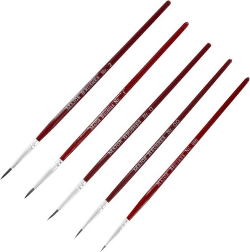 Modelcraft natural round brush set (5pcs) Shesto PPB2201-S1