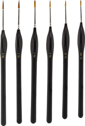 Modelcraft synthetic round brush set (6pcs) Shesto PPB2300-S1
