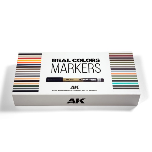 Set of 34pcs Real Color Markers AK Interactive RCM150