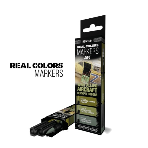 WWII ALLIED AIRCRAFT COCKPIT COLORS Real Color Markers AK Interactive RCM109