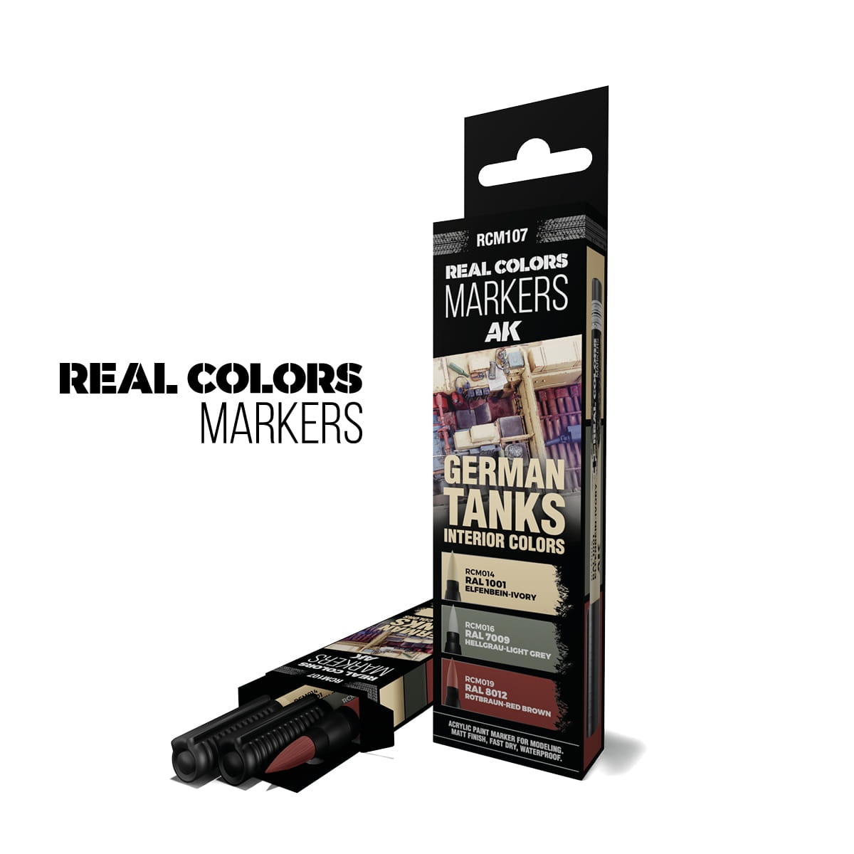 Zdjęcie główne produktu GERMAN TANKS INTERIOR COLORS Real Color Markers AK Interactive RCM107
