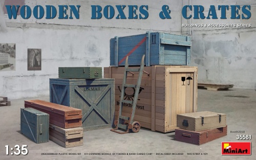 Wooden boxes and crates 1:35 MiniArt 35581