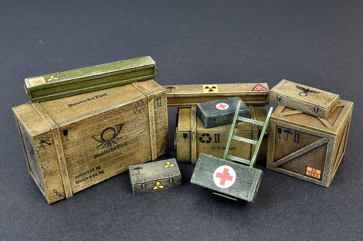 Zdjęcie dodatkowe produktu Drewniane pudełka i skrzynki 1:35 MiniArt 35581