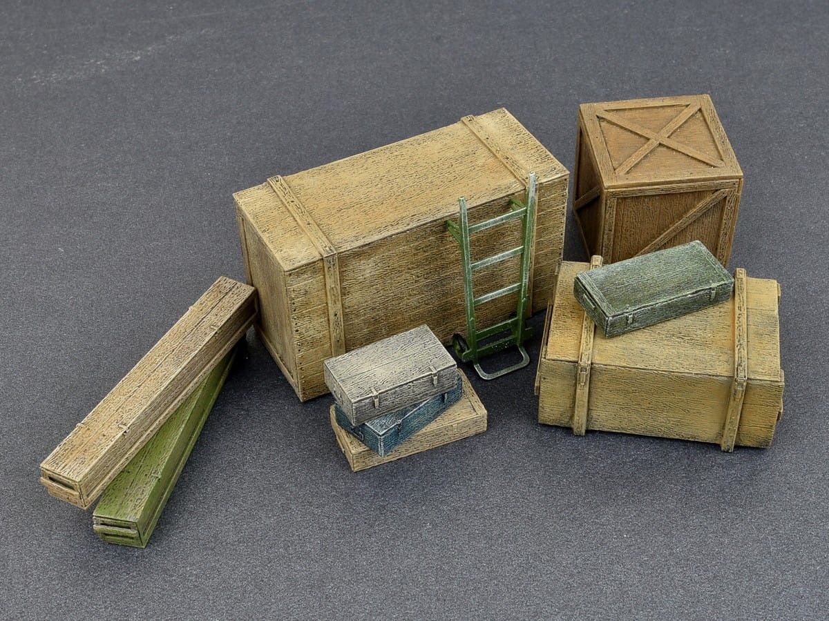 Zdjęcie dodatkowe produktu Drewniane pudełka i skrzynki 1:35 MiniArt 35581