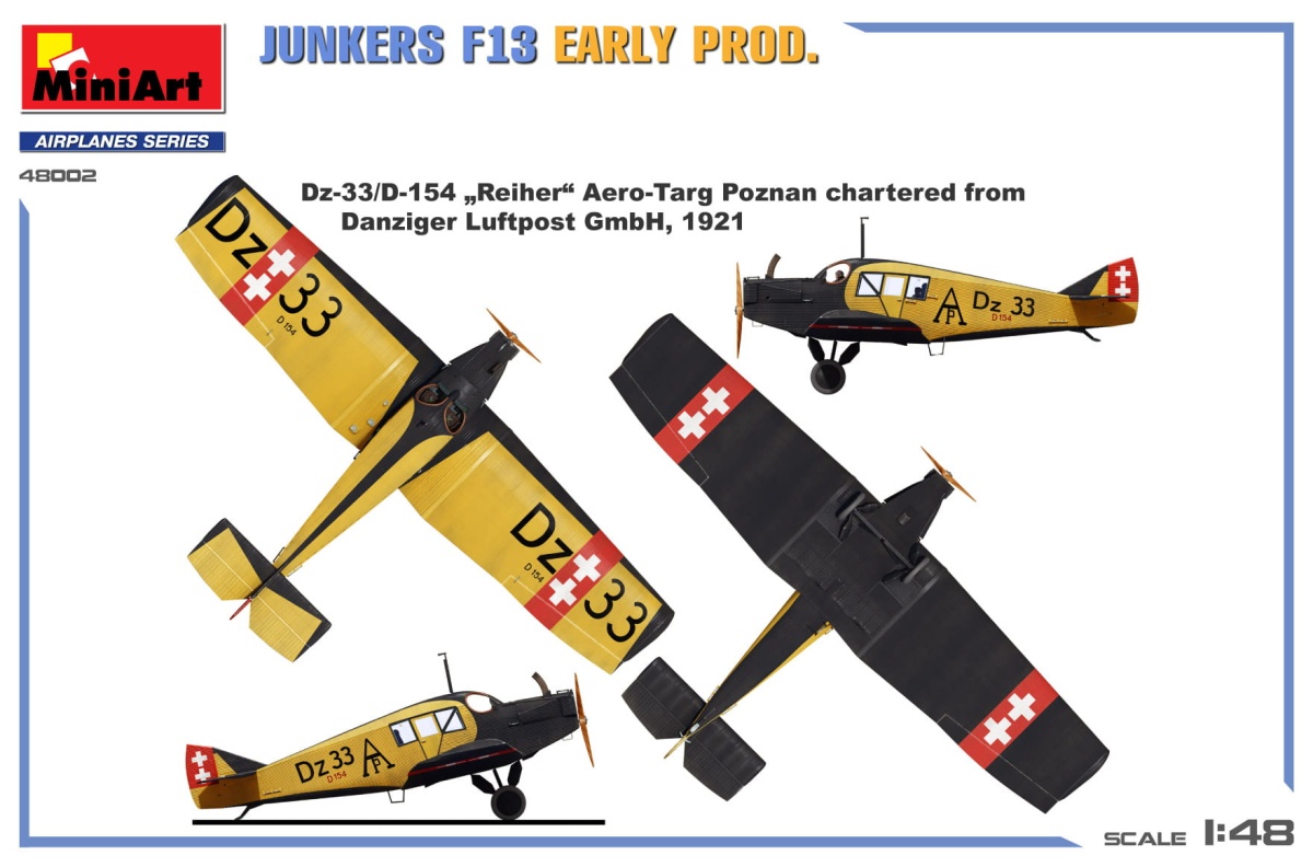 Zdjęcie dodatkowe produktu Junkers F13. Wczesna Produkcja 1:48 MiniArt 48002