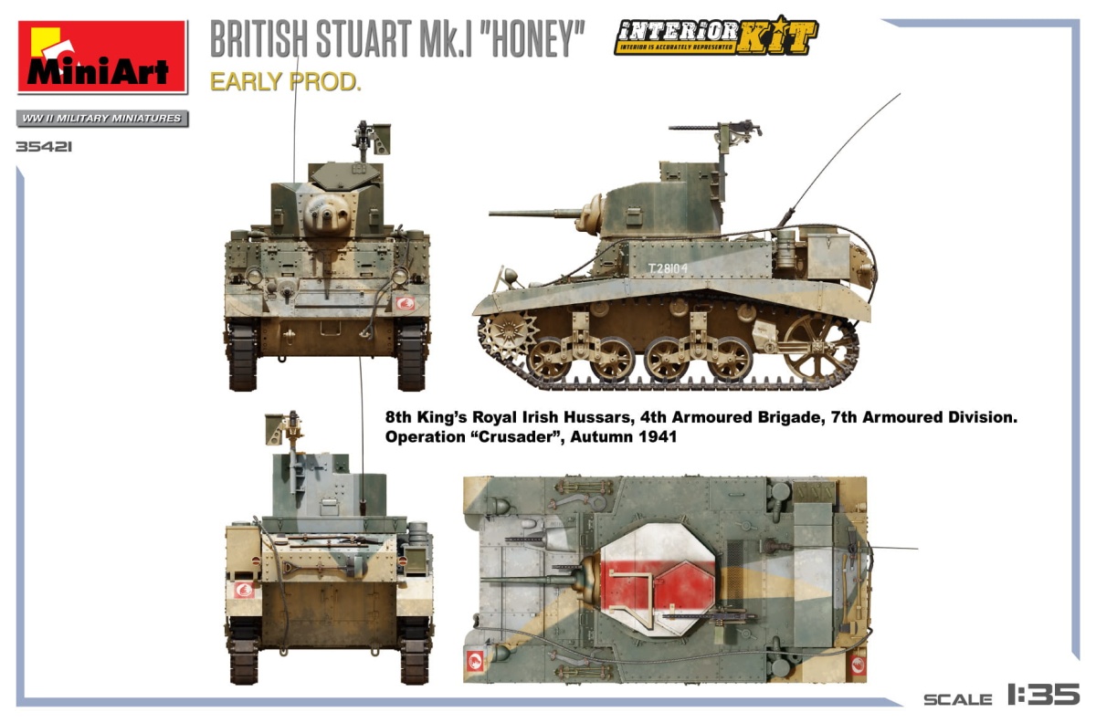 Zdjęcie dodatkowe produktu British Stuart Mk.I Honey Early Prod. Interior Kit 1:35 MiniArt 35421
