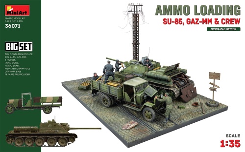 Ammo Loading. Su-85, Gaz-mm and Crew. Big Set 1:35 MiniArt 36071