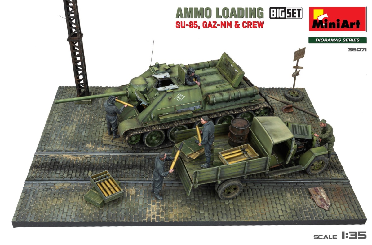 Zdjęcie dodatkowe produktu Ammo Loading. Su-85, Gaz-mm and Crew. Big Set 1:35 MiniArt 36071