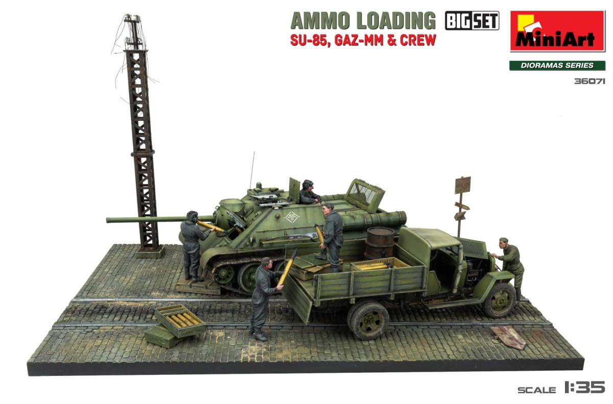Zdjęcie dodatkowe produktu Ammo Loading. Su-85, Gaz-mm and Crew. Big Set 1:35 MiniArt 36071