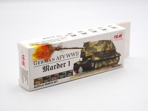 Acrylic paint set for German AFV WW2 and Marder I ICM 3003