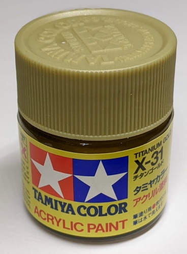 Tamiya 81031 X-31 Titanium Gold Paint 23ml X31 Acrylic
