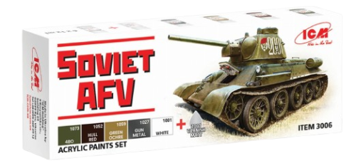 Acrylic paint set for Soviet AFVs of World War II ICM 3006