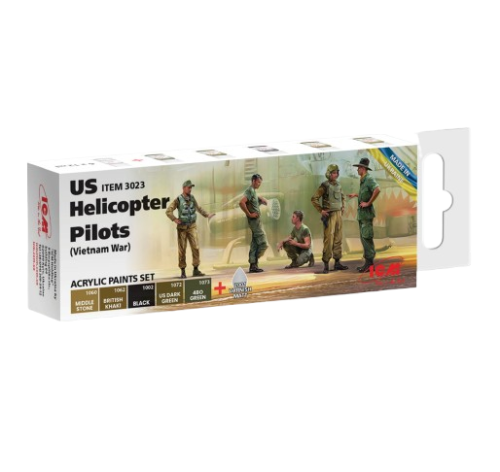 Acrylic paint set for American helicopter pilots (Vietnam War) ICM 3023