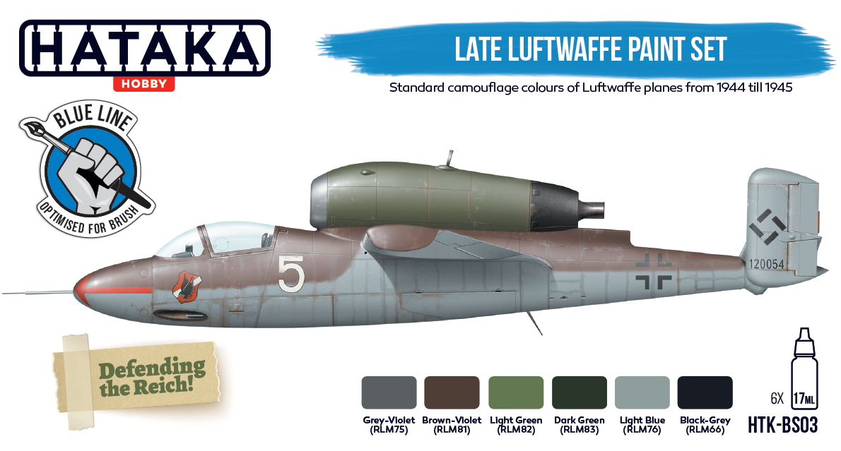 Zdjęcie dodatkowe produktu Zestaw farb Late Luftwaffe (6x 17ml) Hataka BS03