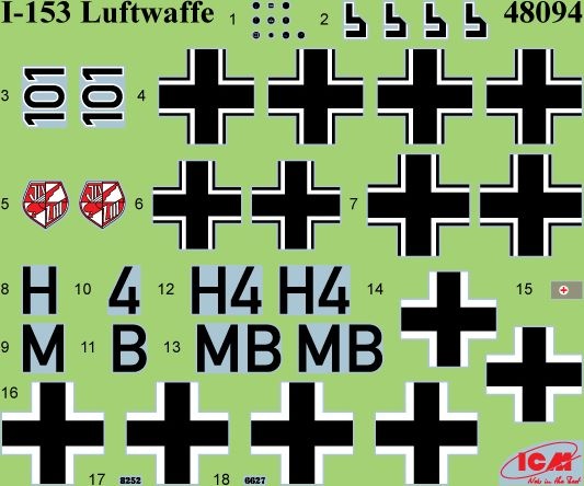 Zdjęcie dodatkowe produktu I-153 Luftwaffe z pilotami i personelem naziemnym 1:48 ICM 48094