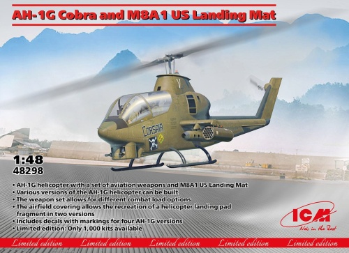 AH-1G Cobra and M8A1 US Landing Mat 1:48 ICM 48298