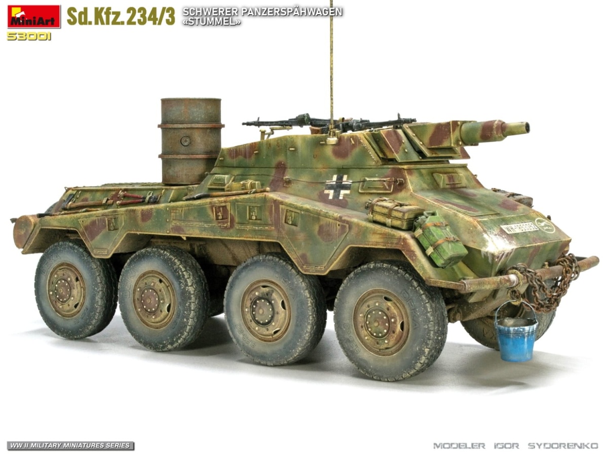 Zdjęcie dodatkowe produktu Sd.kfz.234/3 Schwerer Panzerspahwagen stummel 1:35 MiniArt 53001