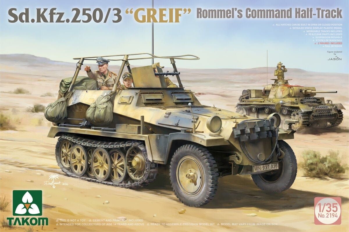 Zdjęcie główne produktu Sd.Kfz.250/3 GREIF Rommel’s Command Half-Track 1:35 Takom 2194