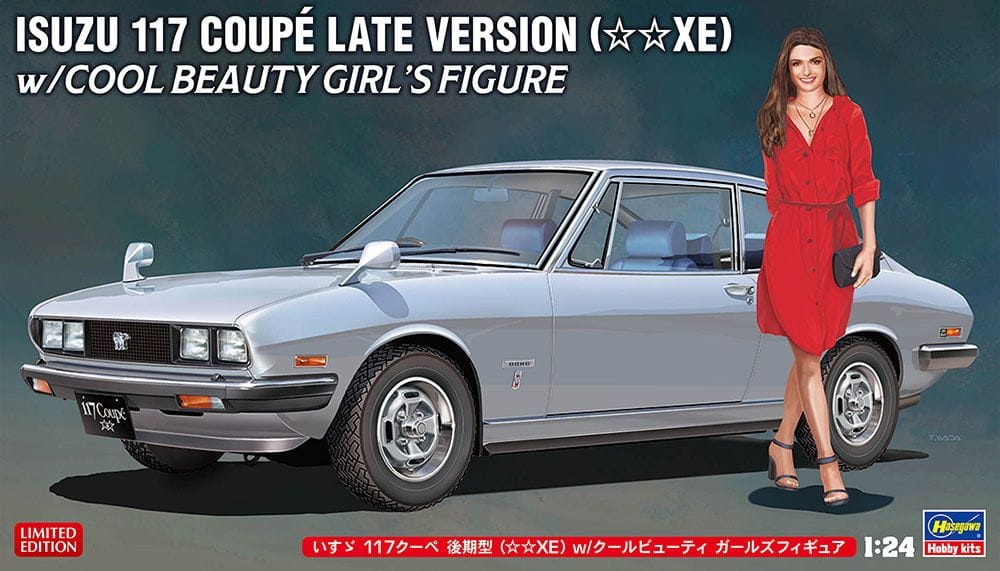Zdjęcie główne produktu Isuzu 117 Coupe Late Version (XE) w/Cool Beauty Girls Figure 1:24 Hasegawa SP604