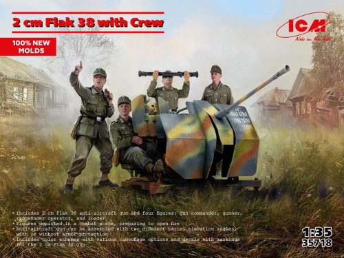 2 cm Flak 38 with crew 1:35 ICM 35718